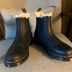 Dr. Martens Black Fur-Lined Winter Boots
